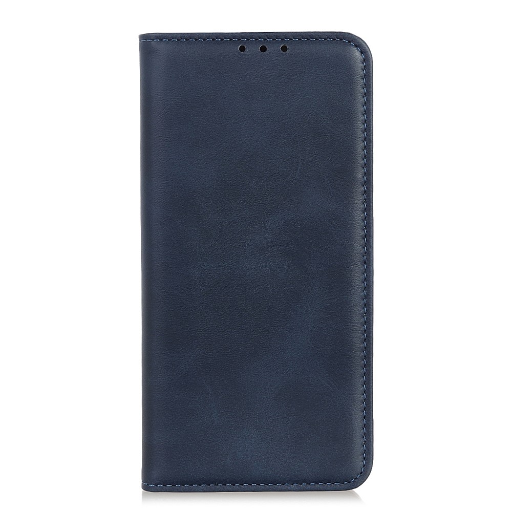 Split Leather Stand Wallet Case Auto Magnetic Closed Flip Folio Cover Phone Guard for Samsung Galaxy A33 5G - Blue-2