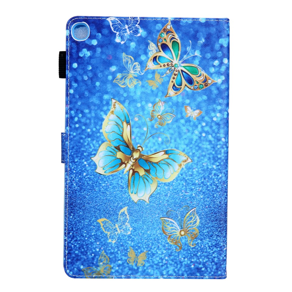 Pattern Printing Full Protection Stand Card Slots Leather Protective Tablet Case Shell for Samsung Galaxy Tab A8 10.5 2021 SM-X200/X205 - Gold Butterfly-3