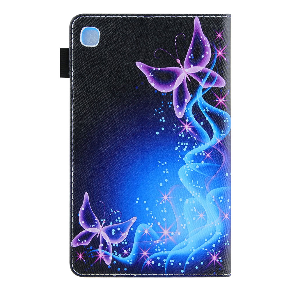 Pattern Printing Cross Texture Card Slots PU Leather Tablet Case Stand Cover for Samsung Galaxy Tab A8 10.5 2021 SM-X200/X205 - Purple Butterflies-3