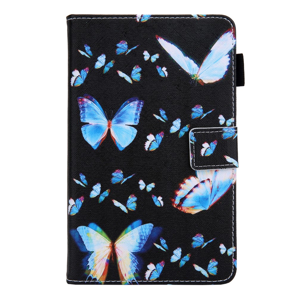 Pattern Printing PU Leather + TPU Protective Tablet Case Shell with Stand and Card Holder for Samsung Galaxy Tab A8 10.5 2021 SM-X200/X205 - Blue Butterflies-2