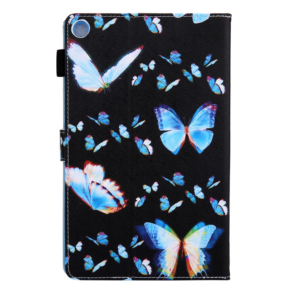 Pattern Printing PU Leather + TPU Protective Tablet Case Shell with Stand and Card Holder for Samsung Galaxy Tab A8 10.5 2021 SM-X200/X205 - Blue Butterflies-3