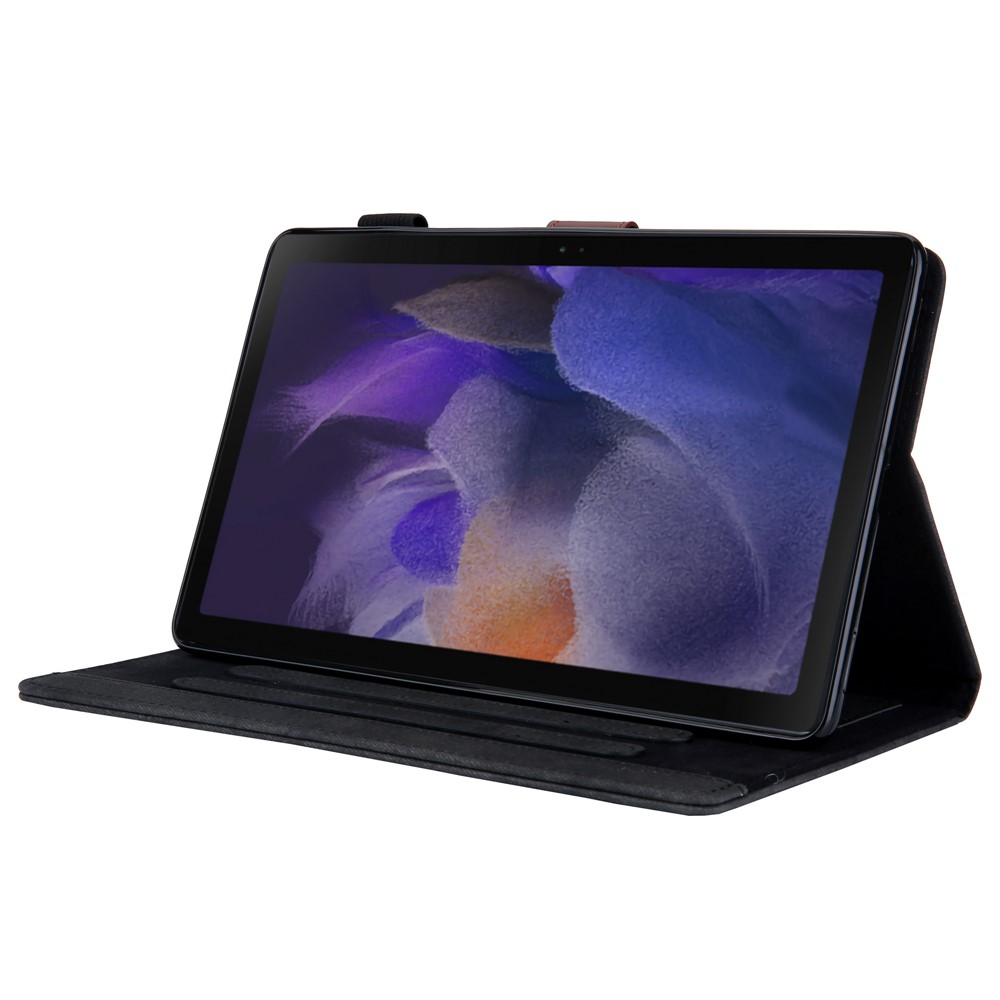 Cloth Texture Business Style Foldable Stand PU Leather Tablet Case Cover with Card Holder for Samsung Galaxy Tab A8 10.5 2021 SM-X200/X205 - Black-4