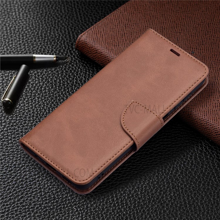 Handy Strap PU Leather Cover Wallet Stand Drop-proof Mobile Phone Case for Samsung Galaxy A13 5G - Brown-6