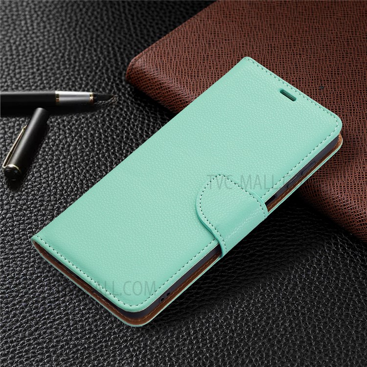 Solid Color Litchi Texture Folio Flip Magnetic Closure Leather Case Cover with Wallet Stand for Samsung Galaxy A13 5G - Green-6