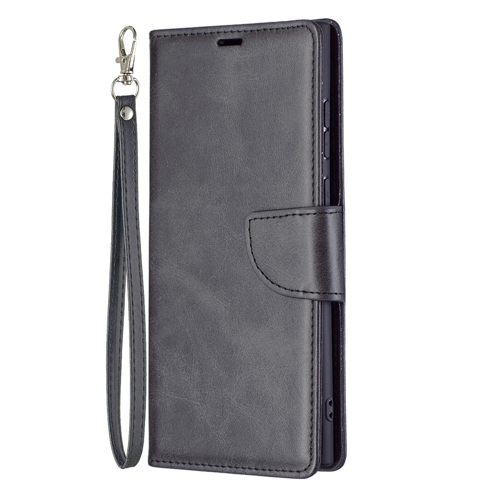 PU Leather Scratch-resistant Phone Wallet Case Cover with Stand for Samsung Galaxy S22 Ultra - Black-4