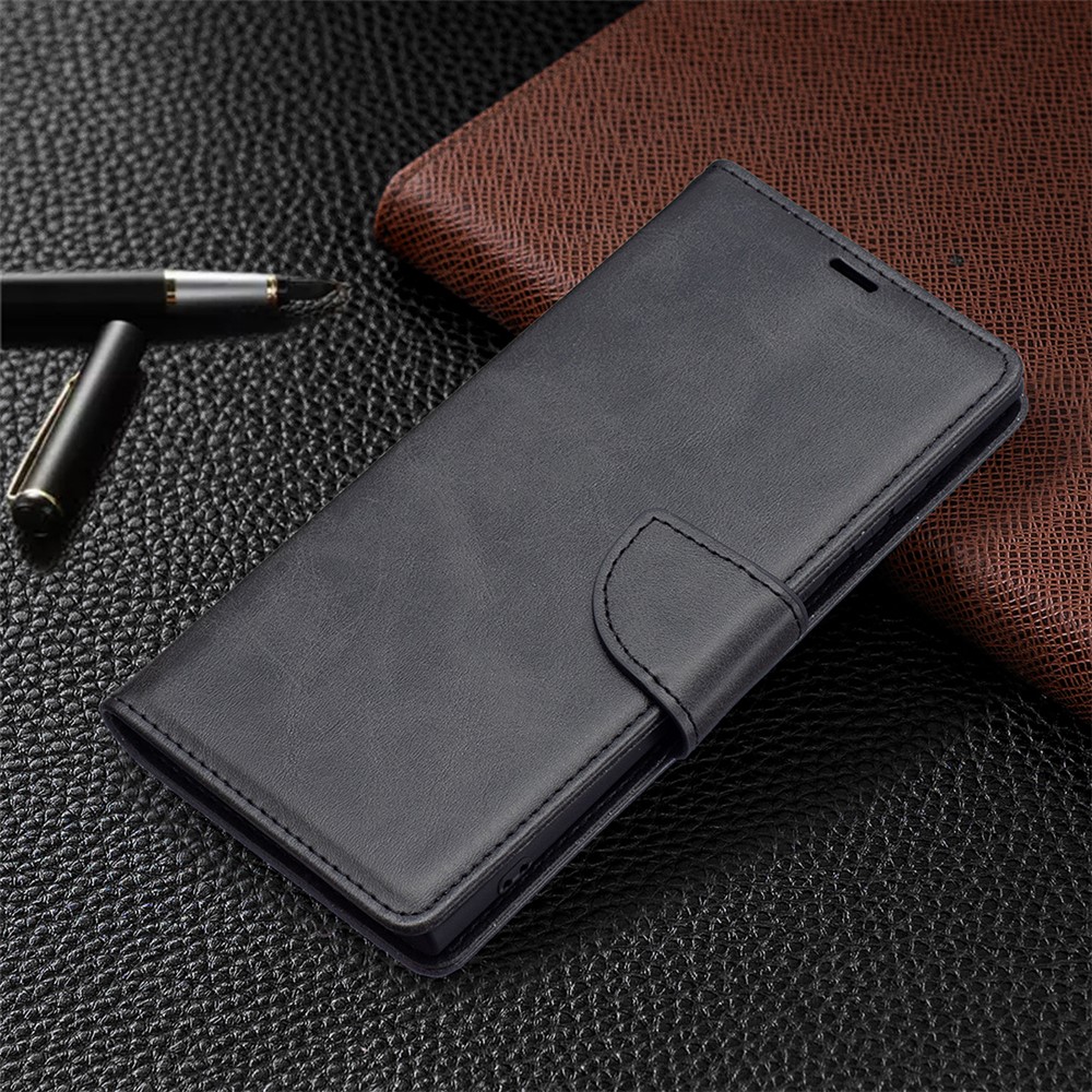 PU Leather Scratch-resistant Phone Wallet Case Cover with Stand for Samsung Galaxy S22 Ultra - Black-7