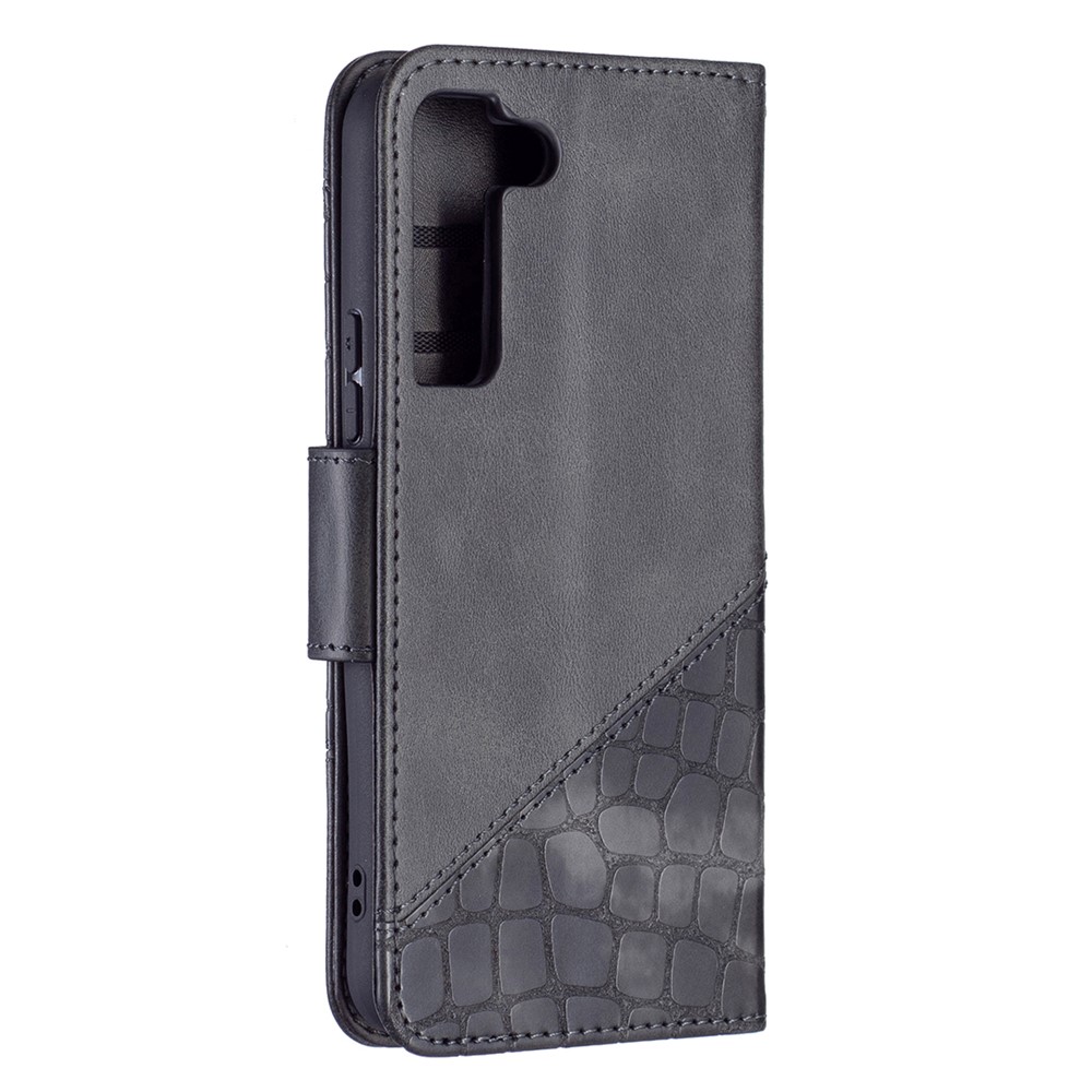 BINFEN COLOR BF04 Crocodile Texture Wallet Stand Leather Protective Phone Case for Samsung Galaxy S22 - Black-5