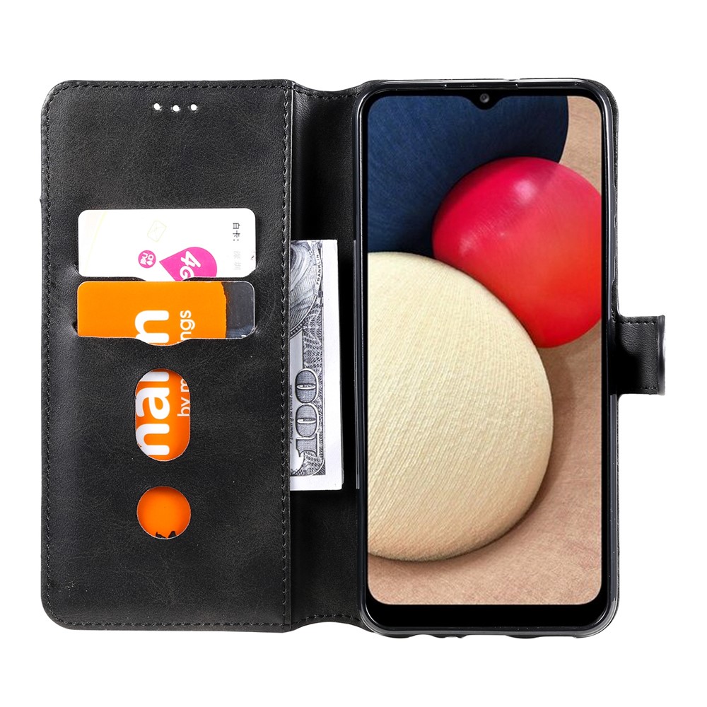 PU Leather Wallet Stand Folio Flip Protective Phone Cover for Samsung Galaxy A03s (164.2 x 75.9 x 9.1mm) - Black-4