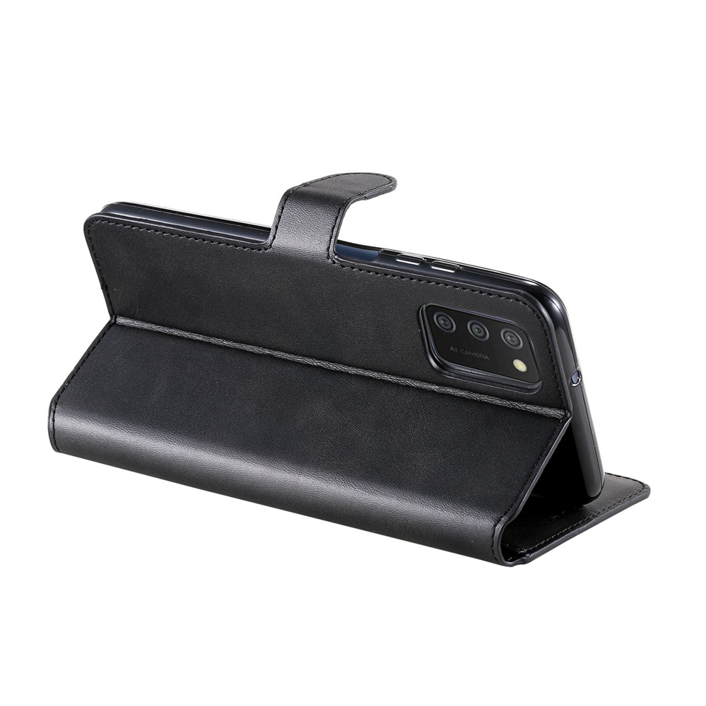 PU Leather Wallet Stand Folio Flip Protective Phone Cover for Samsung Galaxy A03s (164.2 x 75.9 x 9.1mm) - Black-6