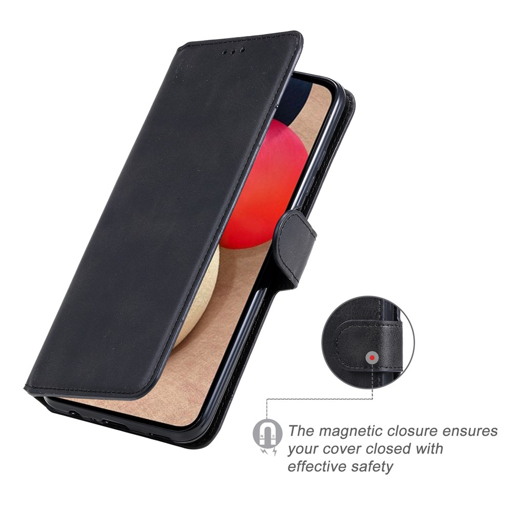 PU Leather Wallet Stand Folio Flip Protective Phone Cover for Samsung Galaxy A03s (164.2 x 75.9 x 9.1mm) - Black-7