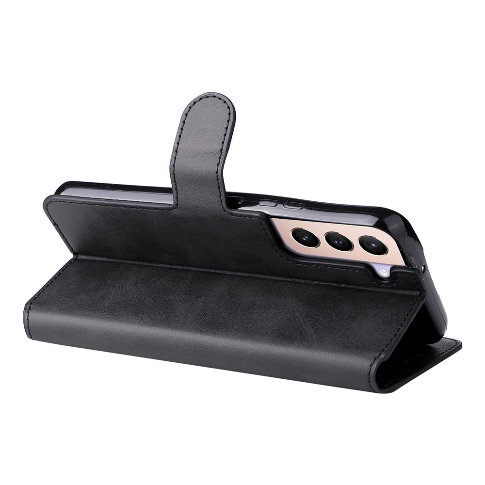 All-inclusive Protection Wallet Stand PU Leather Phone Cover Shell for Samsung Galaxy S22 Pro - Black-6
