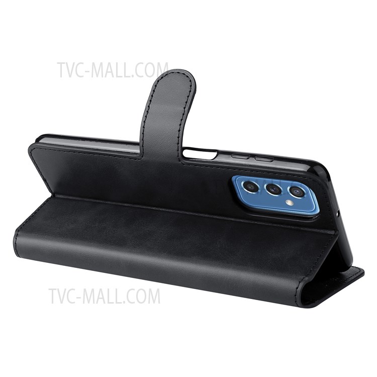 Classic Stand Anti-shock Folio Flip Cover PU Leather Wallet Protective Mobile Phone Case for Samsung Galaxy M52 5G - Black-6