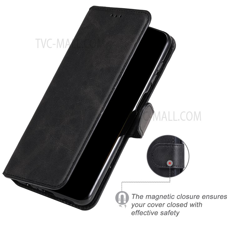 Classic Stand Anti-shock Folio Flip Cover PU Leather Wallet Protective Mobile Phone Case for Samsung Galaxy M52 5G - Black-8
