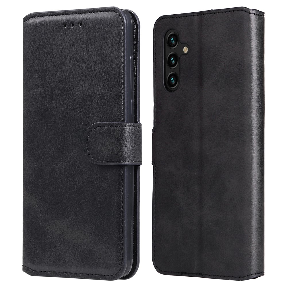 Classic Stand Flip Cover PU Leather Magnetic Closure Anti-Scratch Wallet Phone Case for Samsung Galaxy A13 5G - Black-1