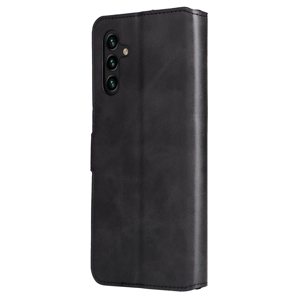 Classic Stand Flip Cover PU Leather Magnetic Closure Anti-Scratch Wallet Phone Case for Samsung Galaxy A13 5G - Black-3