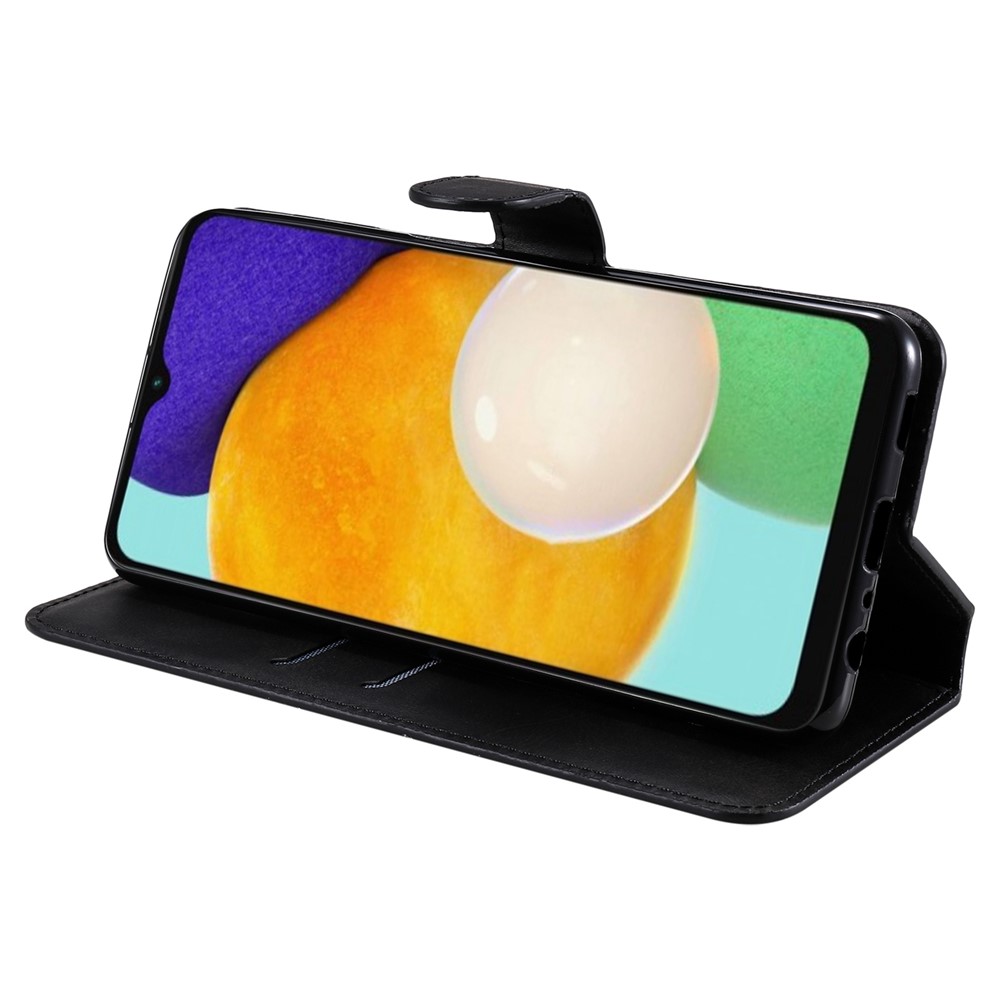 Classic Stand Flip Cover PU Leather Magnetic Closure Anti-Scratch Wallet Phone Case for Samsung Galaxy A13 5G - Black-5