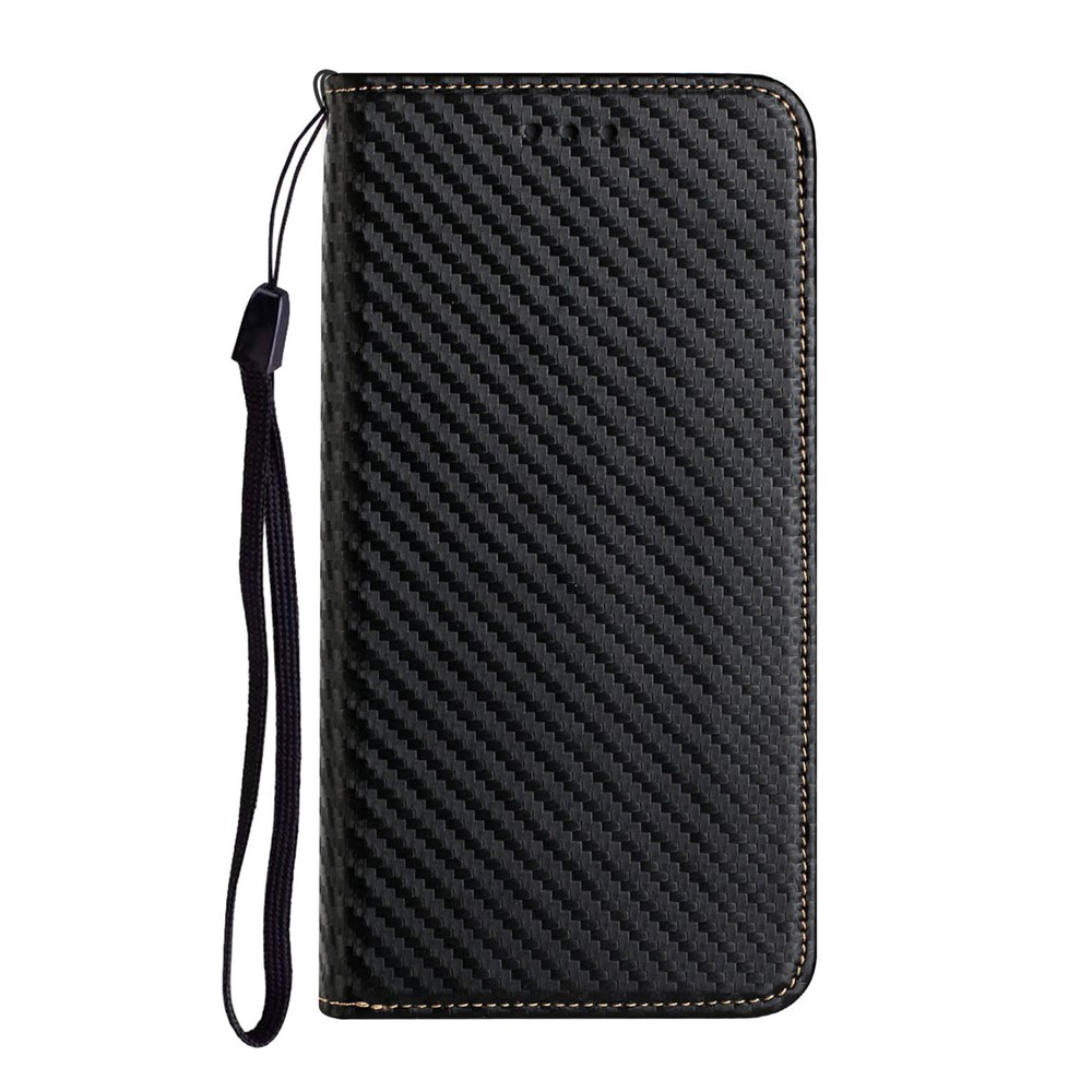Carbon Fiber Texture Auto Closing Magnet Leather Stand Wallet Cover Phone Case for Samsung Galaxy S21 5G - Black-2