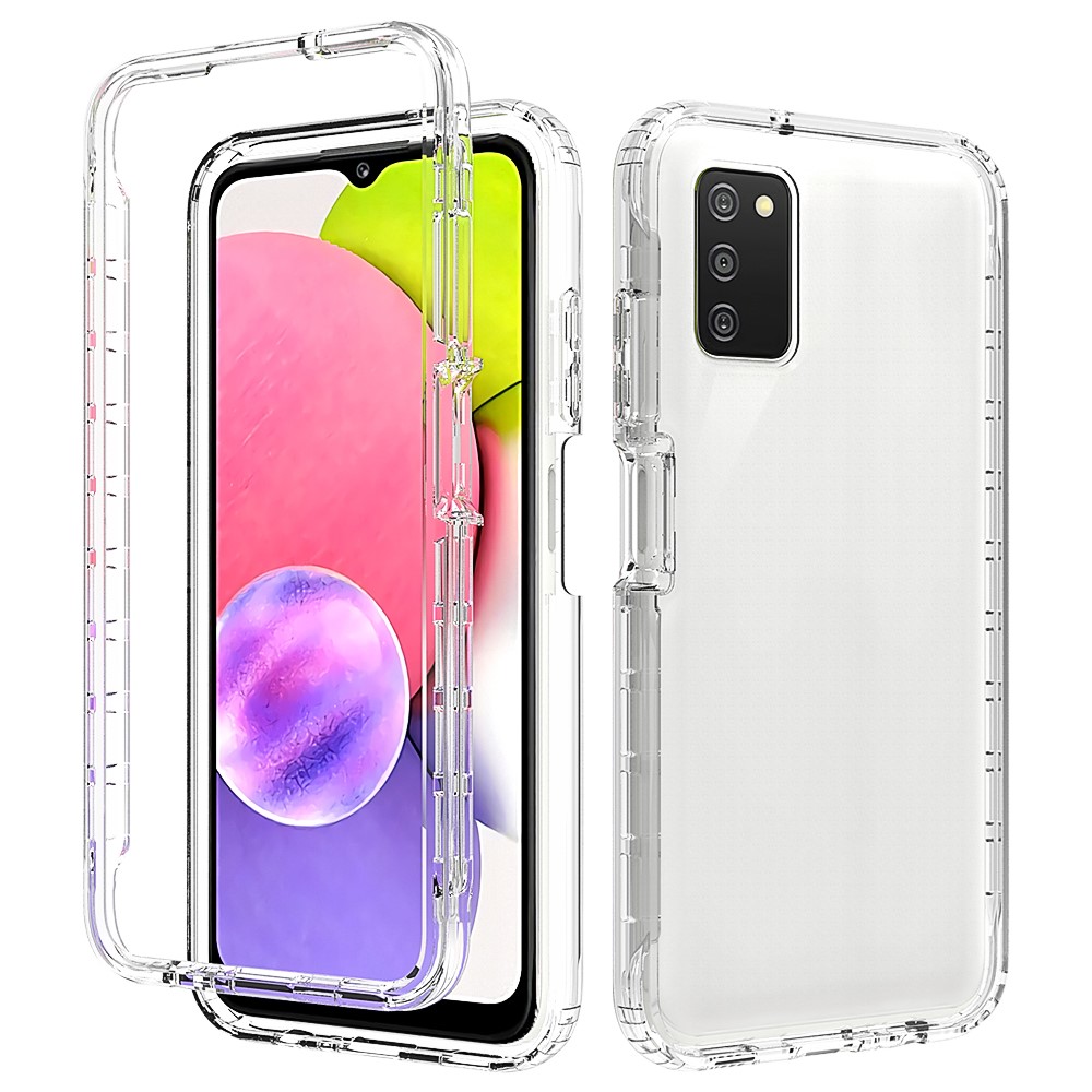 Detachable 2-in-1 Design Gradient Color Case Side Non-slip Clear TPU + PC Phone Shell for Samsung Galaxy A03s (164.2 x 75.9 x 9.1mm) - Transparent-1