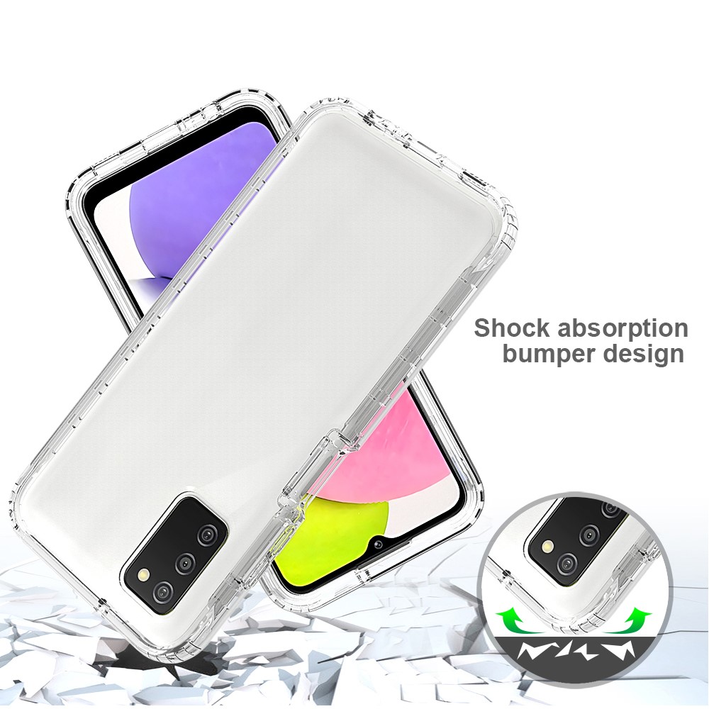 Detachable 2-in-1 Design Gradient Color Case Side Non-slip Clear TPU + PC Phone Shell for Samsung Galaxy A03s (164.2 x 75.9 x 9.1mm) - Transparent-2