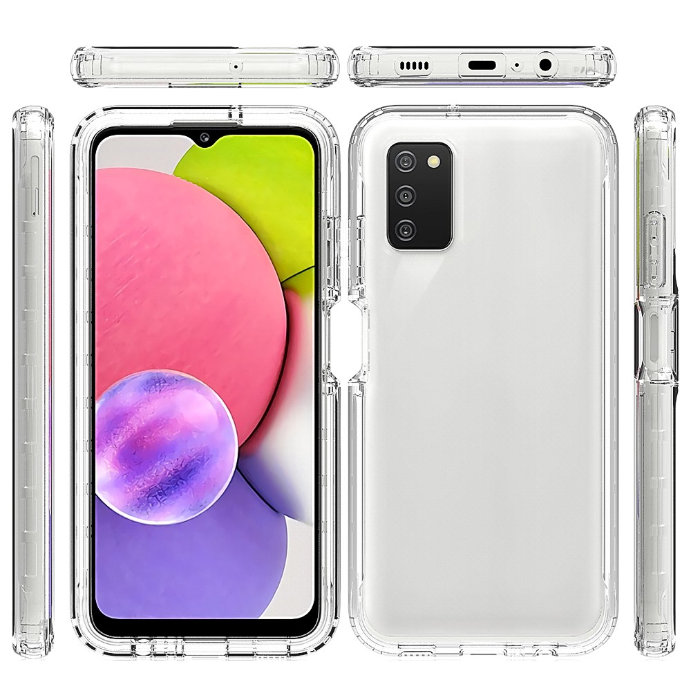 Detachable 2-in-1 Design Gradient Color Case Side Non-slip Clear TPU + PC Phone Shell for Samsung Galaxy A03s (164.2 x 75.9 x 9.1mm) - Transparent-6