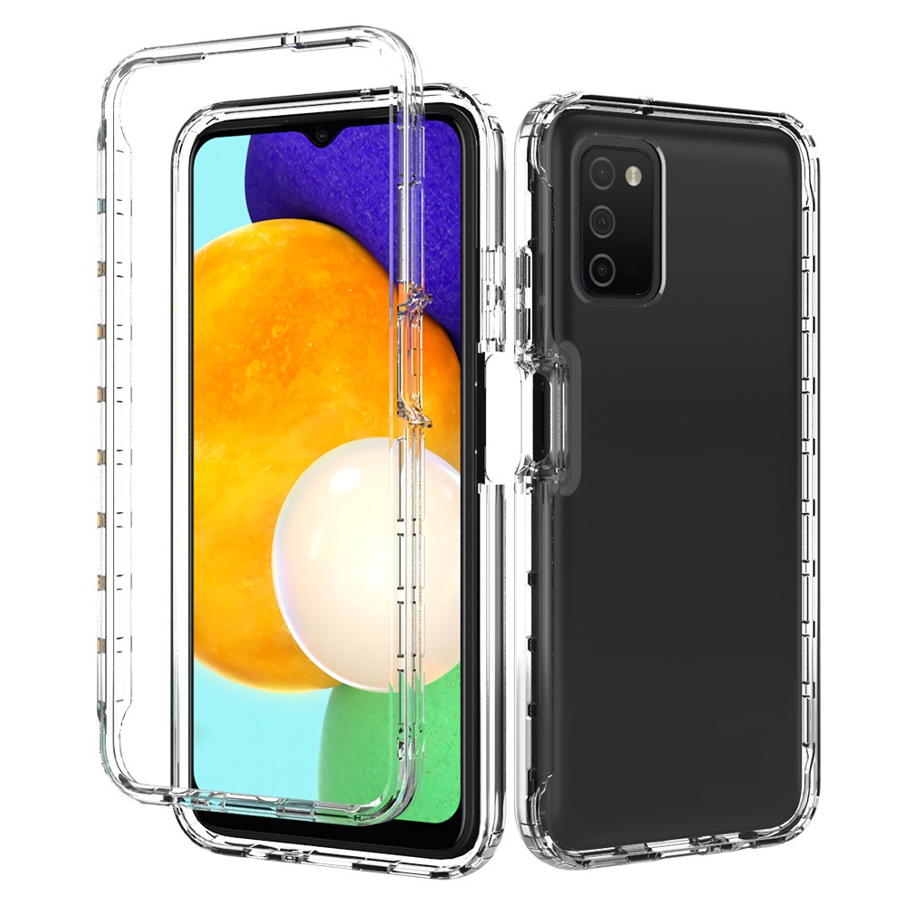 Detachable 2-in-1 Design Gradient Color Case Anti-scratch Side Anti-slip Clear TPU + PC Phone Cover for Samsung Galaxy A03s (166.5 x 75.98 x 9.14mm) - Transparent-1