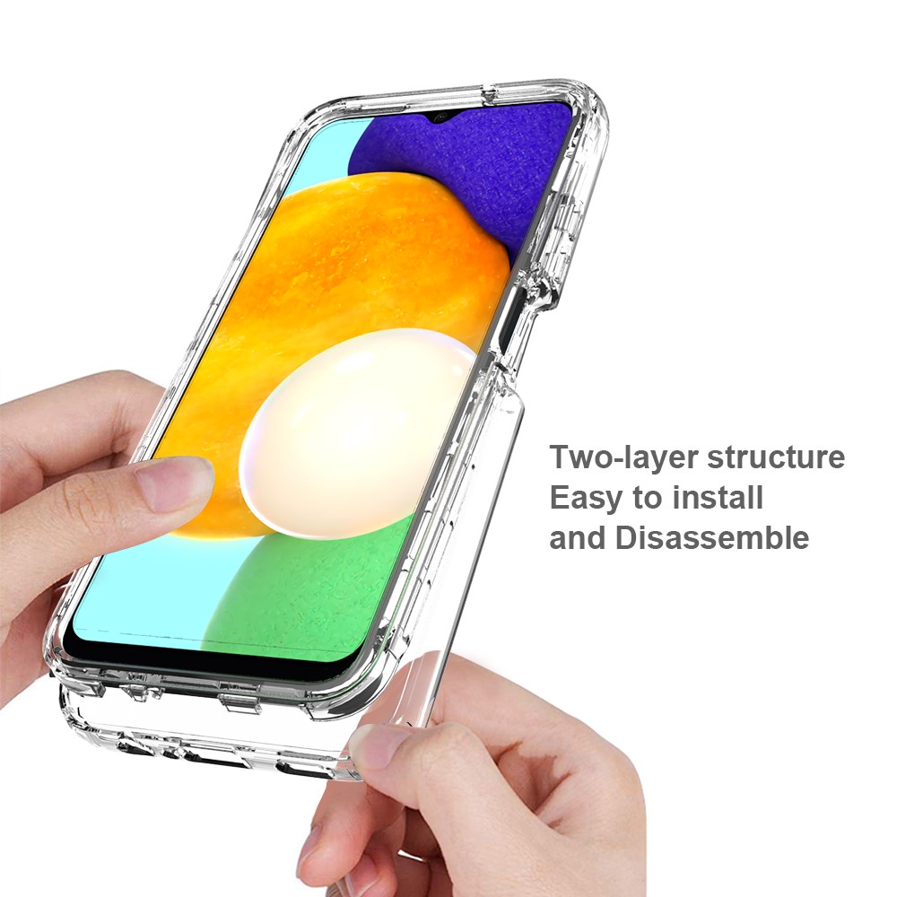 Detachable 2-in-1 Design Gradient Color Case Anti-scratch Side Anti-slip Clear TPU + PC Phone Cover for Samsung Galaxy A03s (166.5 x 75.98 x 9.14mm) - Transparent-3