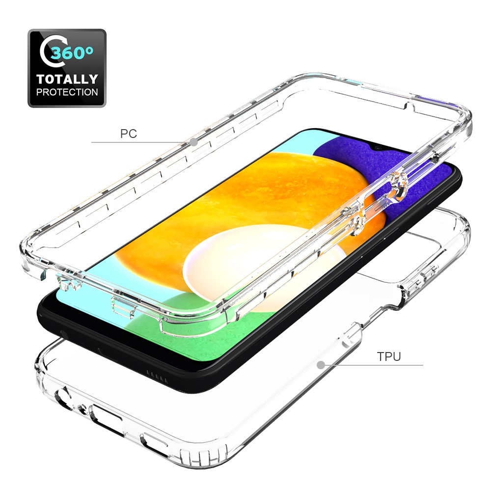 Detachable 2-in-1 Design Gradient Color Case Anti-scratch Side Anti-slip Clear TPU + PC Phone Cover for Samsung Galaxy A03s (166.5 x 75.98 x 9.14mm) - Transparent-5
