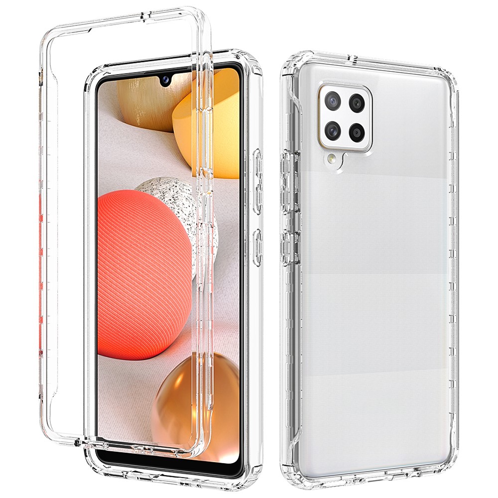 Detachable 2-in-1 Design Gradient Color Anti-fall Clear TPU + PC Phone Shell Case for Samsung Galaxy A42 5G - Transparent-1