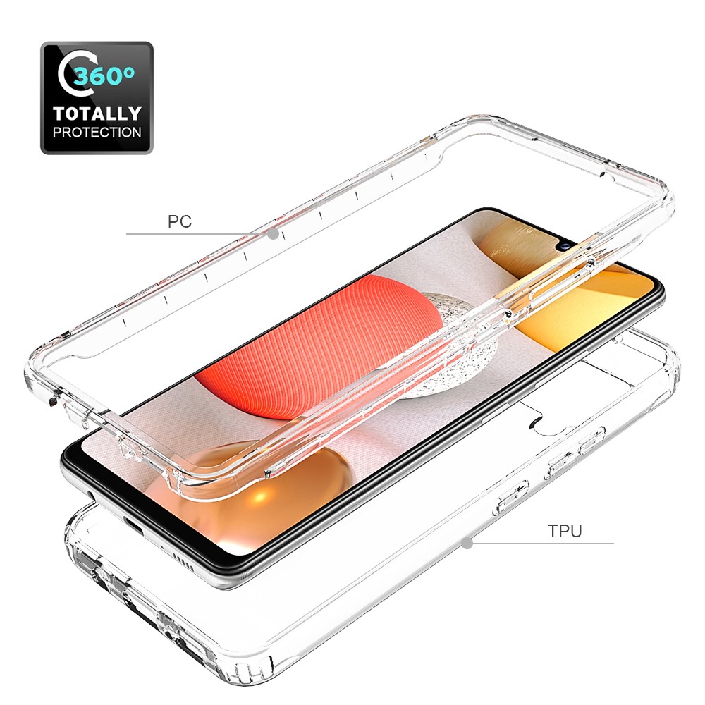 Detachable 2-in-1 Design Gradient Color Anti-fall Clear TPU + PC Phone Shell Case for Samsung Galaxy A42 5G - Transparent-4
