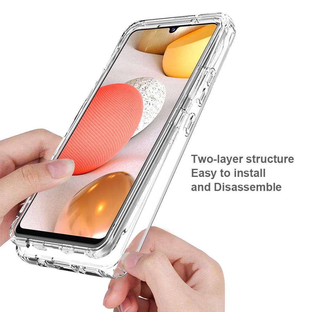Detachable 2-in-1 Design Gradient Color Anti-fall Clear TPU + PC Phone Shell Case for Samsung Galaxy A42 5G - Transparent-5