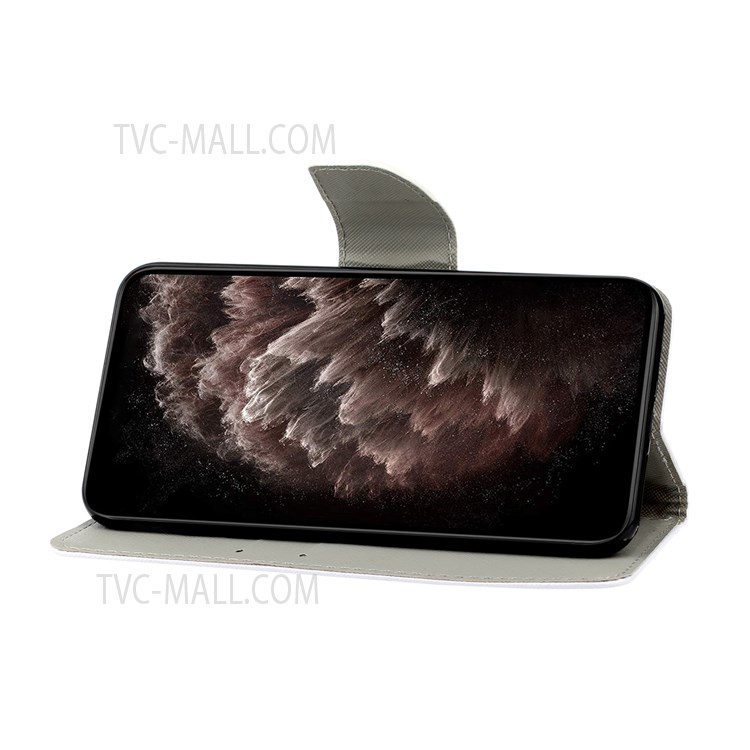 Pattern Printing Design Cross Texture PU Leather Case Stand Magnetic Closure Flip Wallet Cover with Strap for Samsung Galaxy A13 5G - Jewelry Butterflies-4