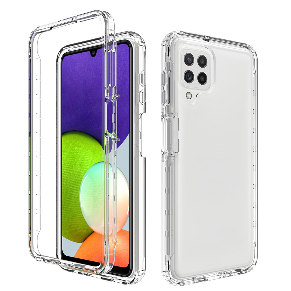 Gradient Color Design Drop-proof Transparent TPU + PC Detachable Phone Shell Case for Samsung Galaxy A22 4G (EU Version) - Transparent-1