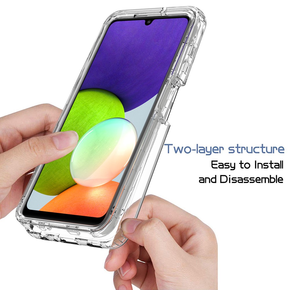 Gradient Color Design Drop-proof Transparent TPU + PC Detachable Phone Shell Case for Samsung Galaxy A22 4G (EU Version) - Transparent-3