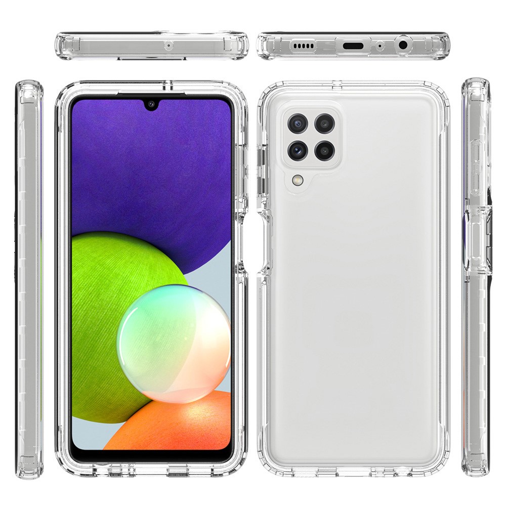 Gradient Color Design Drop-proof Transparent TPU + PC Detachable Phone Shell Case for Samsung Galaxy A22 4G (EU Version) - Transparent-6