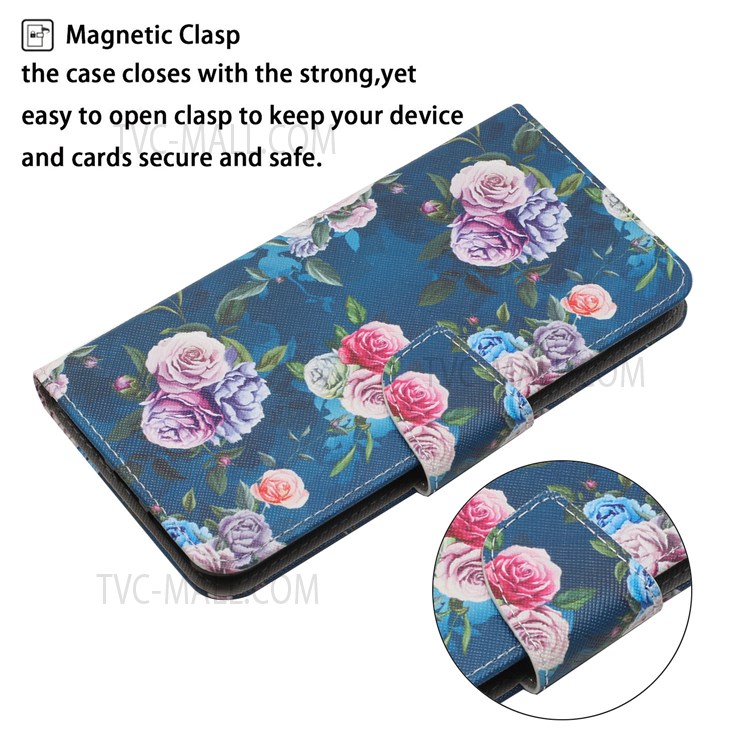 Pattern Printing Full Protection Leather Stand Case Wallet Cover for Samsung Galaxy A13 5G - Fluorescent Rose-6