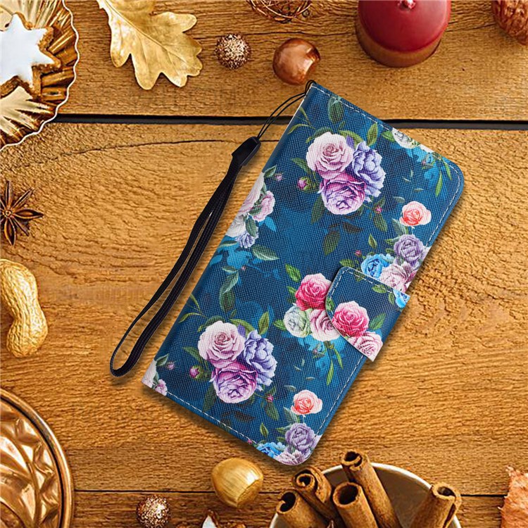 Pattern Printing Full Protection Leather Stand Case Wallet Cover for Samsung Galaxy A13 5G - Fluorescent Rose-8