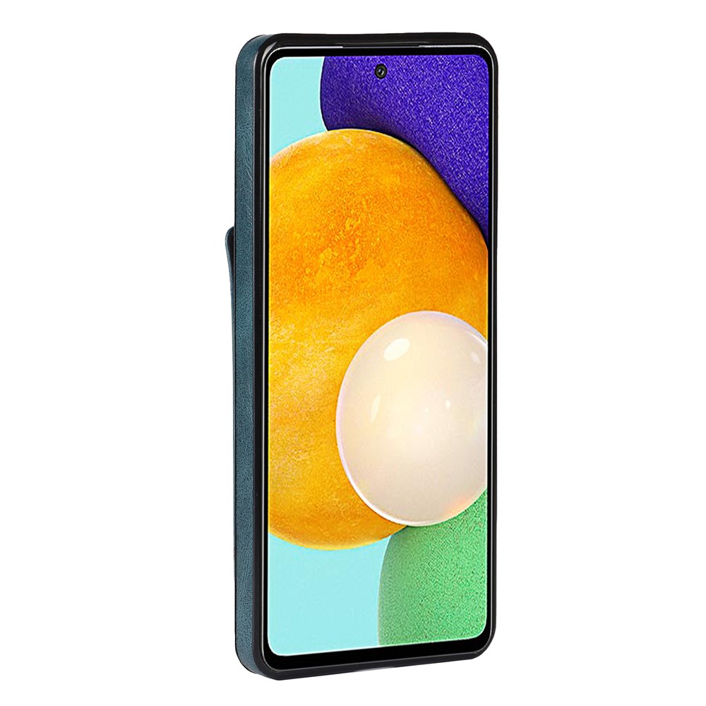 Drop-proof RFID Blocking Function Card Slot Design PU Leather Coated TPU Case Cover with Hand Strap Kickstand for Samsung Galaxy A52 4G/5G/A52s 5G - Sapphire-3