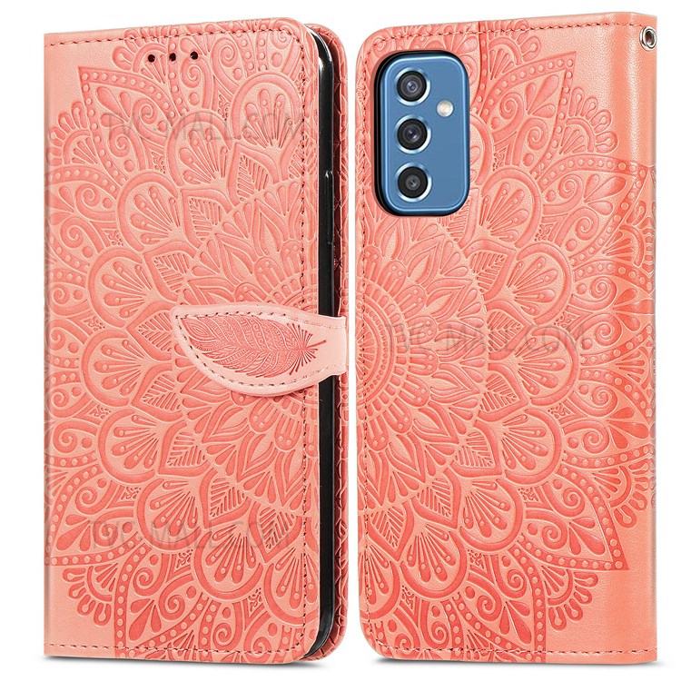 Flip Premium Wallet Phone Case PU Leather Dream Wings Pattern Imprinted Stand Flip Cover with Strap for Samsung Galaxy M52 5G - Orange-1