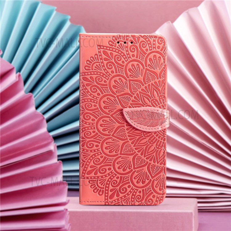 Flip Premium Wallet Phone Case PU Leather Dream Wings Pattern Imprinted Stand Flip Cover with Strap for Samsung Galaxy M52 5G - Orange-10
