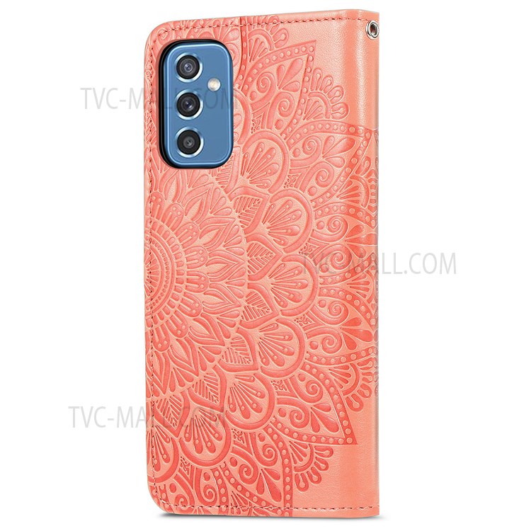 Flip Premium Wallet Phone Case PU Leather Dream Wings Pattern Imprinted Stand Flip Cover with Strap for Samsung Galaxy M52 5G - Orange-8