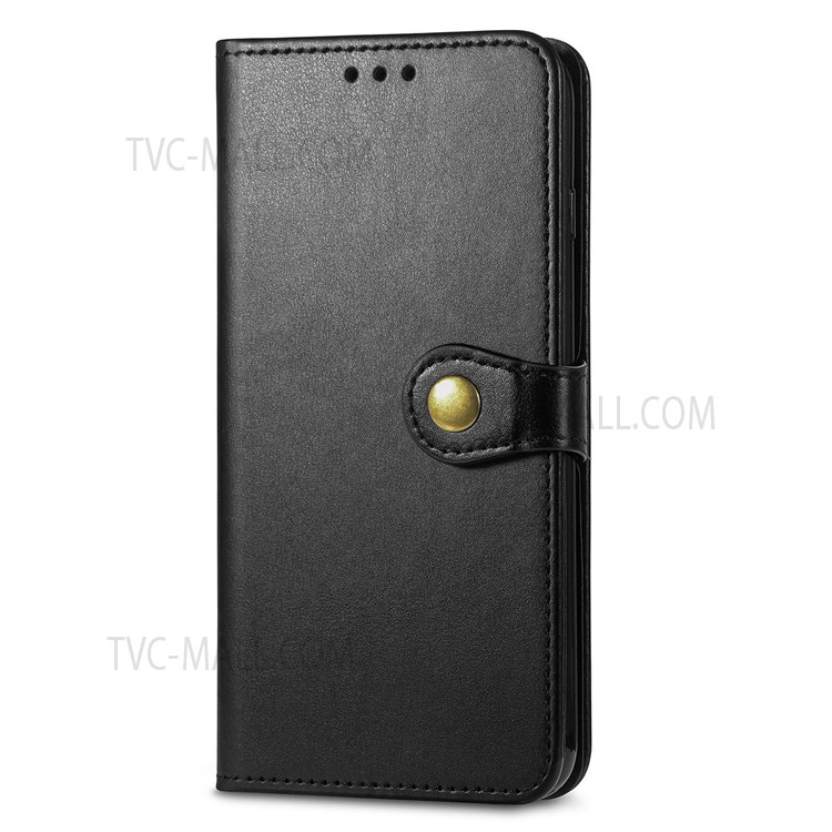 PU Leather Wallet Flip Phone Case Magnetic Round Buckle Stand Shockproof Cover with Strap for Samsung Galaxy M52 5G - Black-10