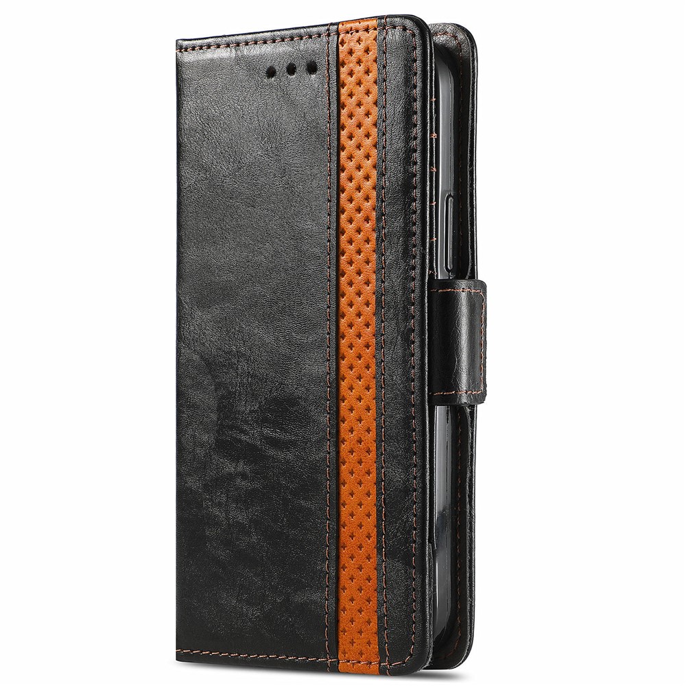 CASENEO 002 Series Business Stand Wallet Splicing PU Leather Phone Cover Magnetic Closure Phone Case for Samsung Galaxy A41 (Global Version) - Black-10