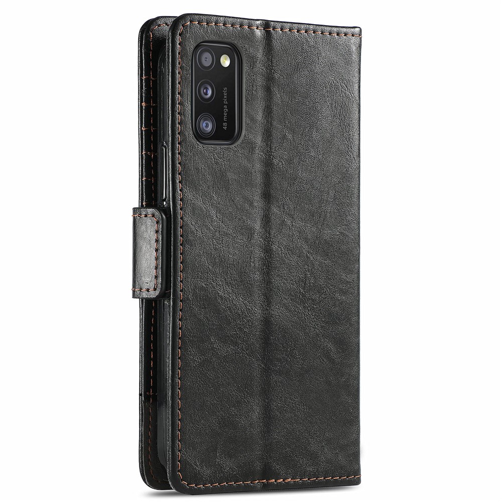 CASENEO 002 Series Business Stand Wallet Splicing PU Leather Phone Cover Magnetic Closure Phone Case for Samsung Galaxy A41 (Global Version) - Black-11