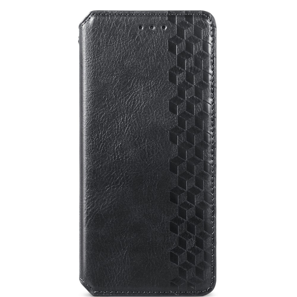 Fashionable Phone Flip Case Auto-absorbed Imprinting Rhombus Stand Wallet Leather Cover Magnetic Phone Covering for Samsung Galaxy S22 - Black-8