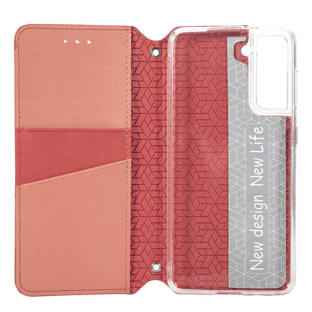 Imprinted Mandala Pattern Wallet Case Stand PU Leather Auto Closing Magnetic Flip Cover for Samsung Galaxy S22 Plus - Red-10