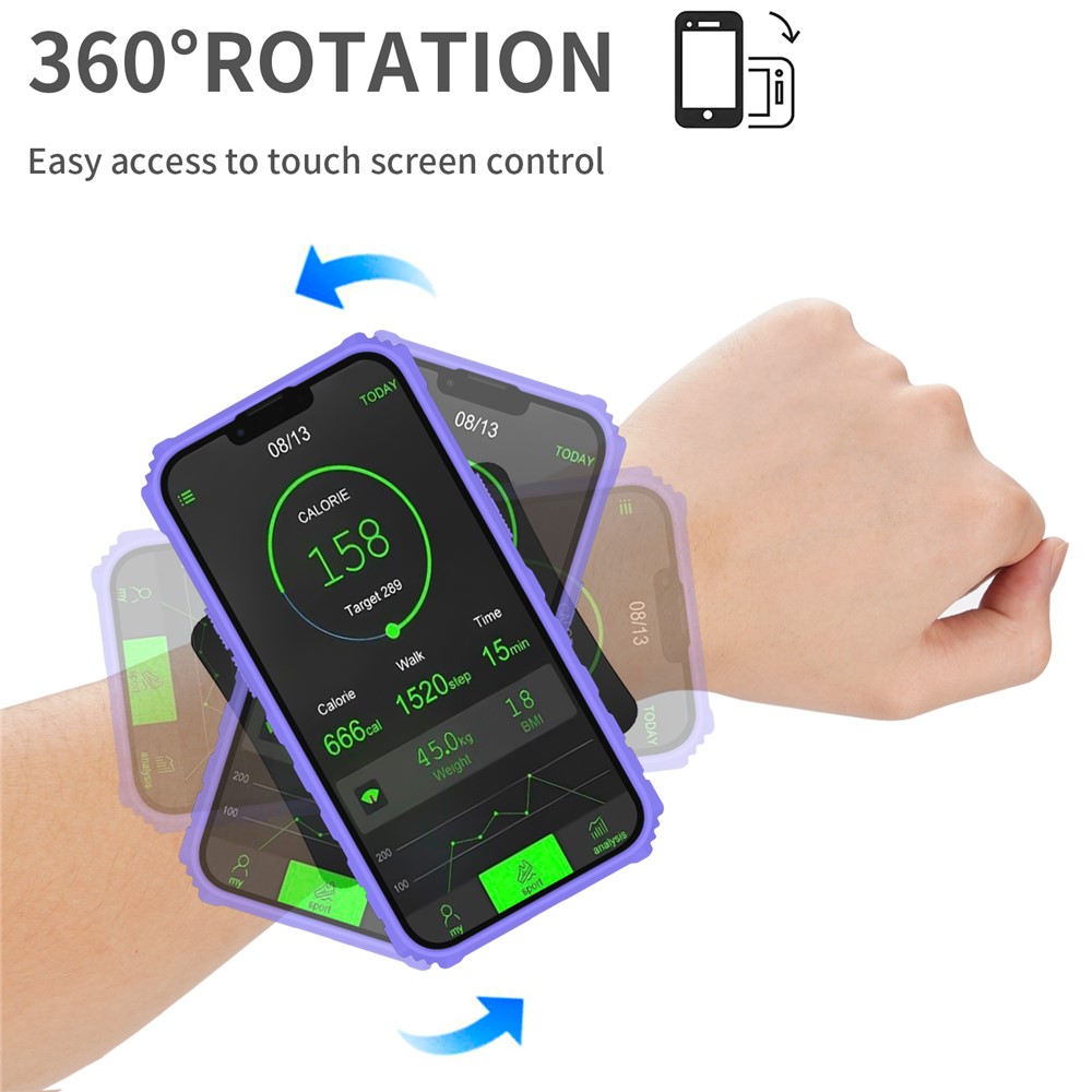 Adjustable Wristband Hard PC + Soft TPU Phone Back Case Dual Layer Hybrid Phone Cover with Kickstand for Samsung Galaxy Note20 Ultra - Purple-8