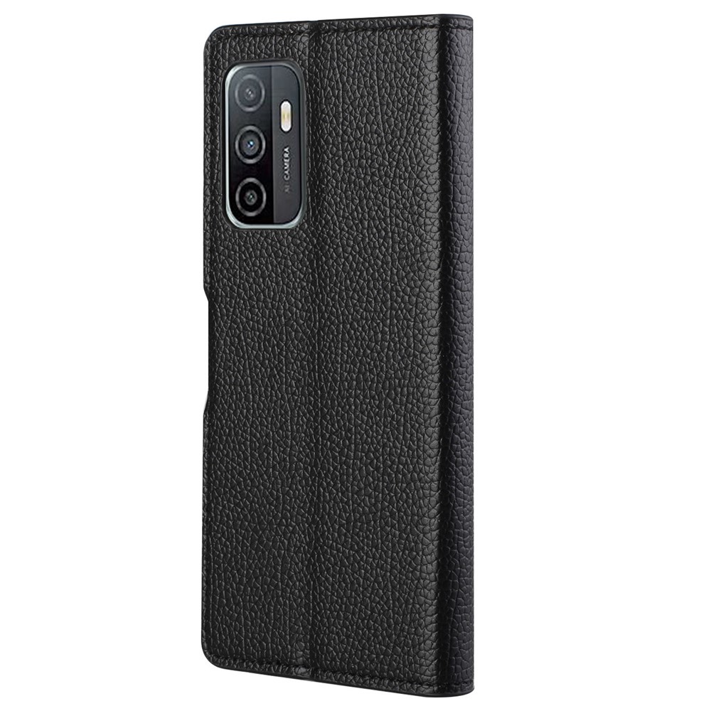 Litchi Texture PU Leather Wallet Stand Magnetic Clasp Protective Phone Case Shell for Samsung Galaxy A33 5G - Black-3