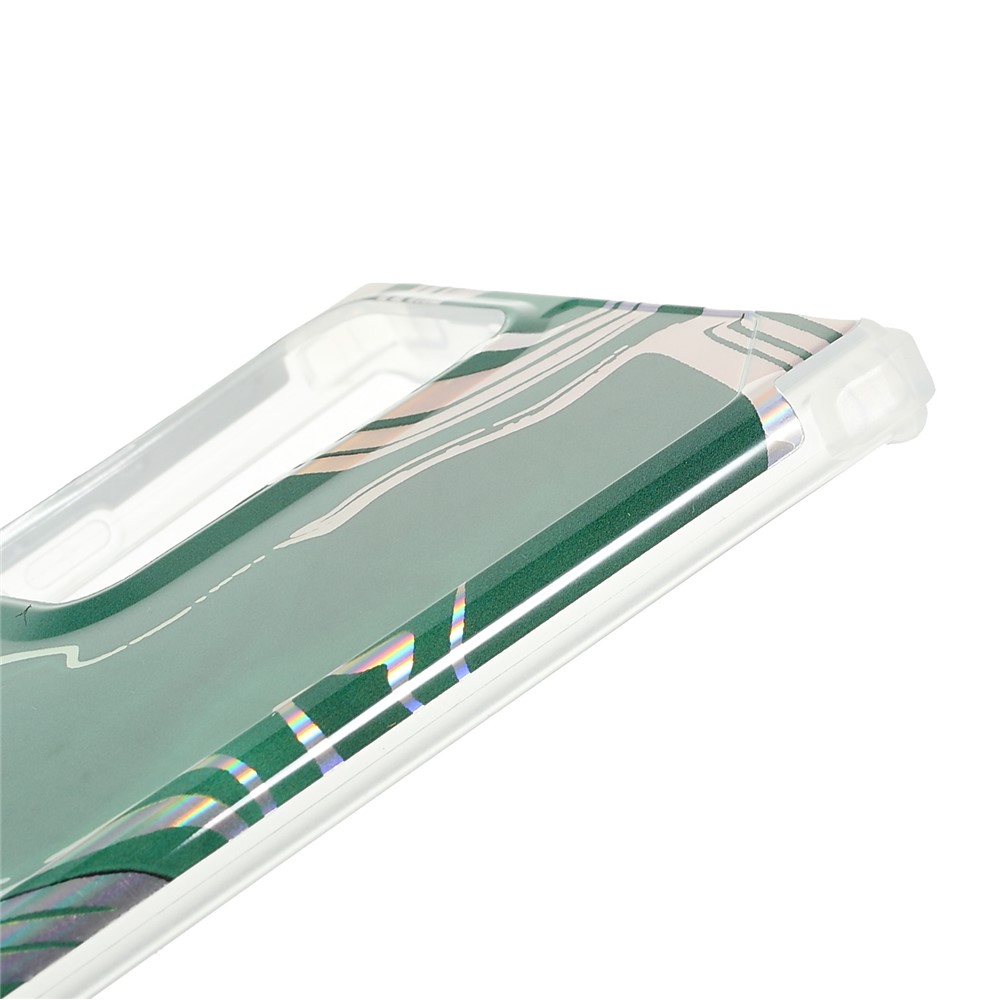 Stylish Marble IMD Laser Lens Protection Four Corner Anti-fall TPU+PC Cover for Samsung Galaxy Note20 Ultra 5G - CF6 Green-8