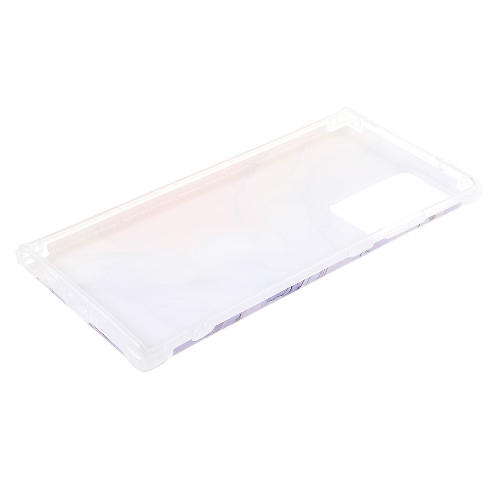 Stylish Marble IMD Laser Lens Protection Four Corner Anti-fall TPU+PC Cover for Samsung Galaxy Note20 Ultra 5G - CF4 Light Purple-7