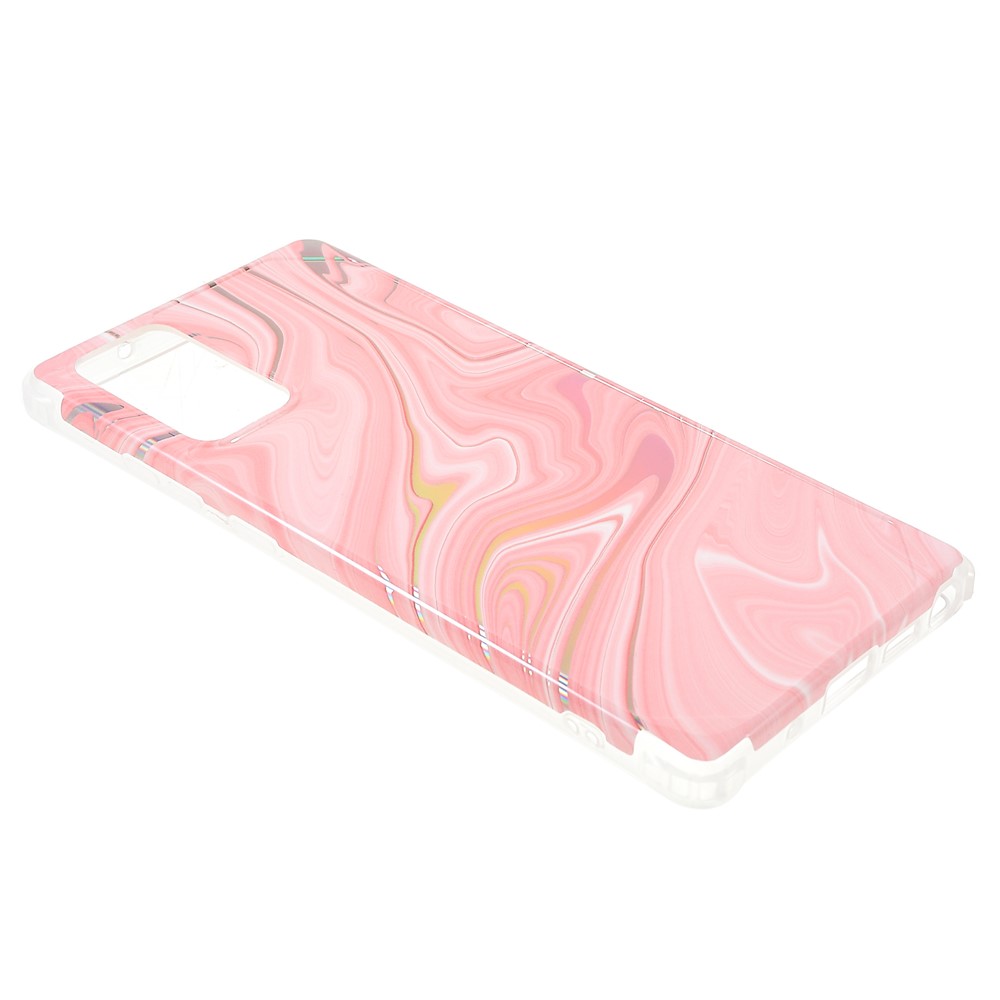 Stylish Marble IMD Laser Lens Protection Four Corner Anti-fall TPU+PC Cover for Samsung Galaxy Note20 Ultra 5G - CF3 Pink-5